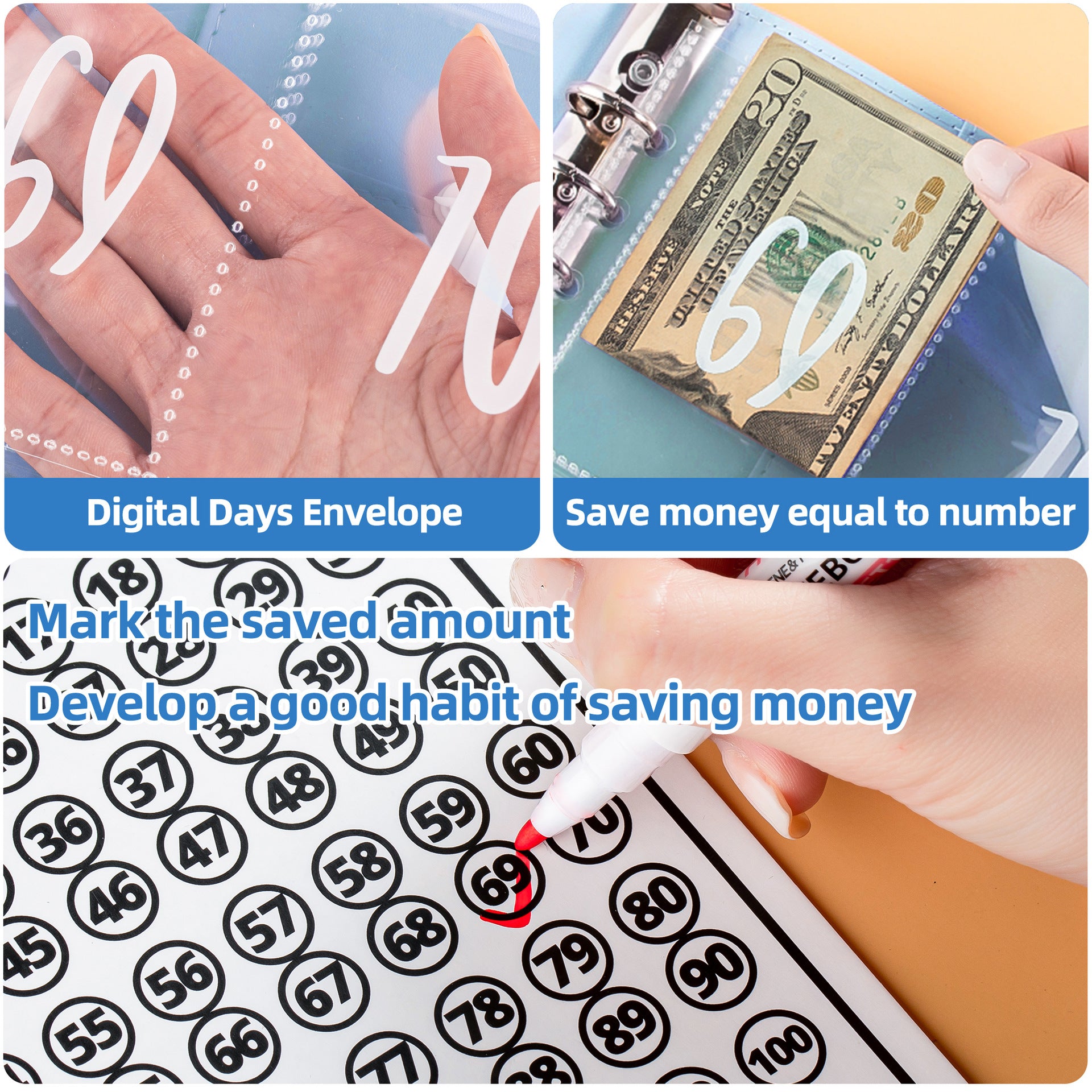 Wholesale 100 Envelope Challenge Couple Loose Page Savings Notebook